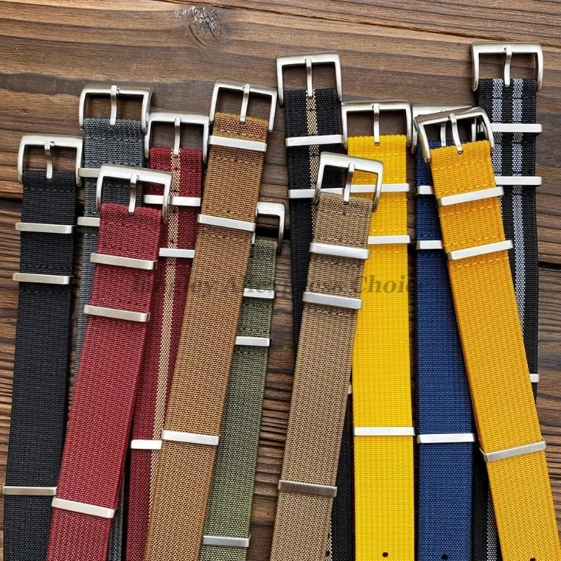 نسيج حزام ساعة نيلون 18/20 مللي متر 22 مللي متر مضفر قطعة واحدة تنفس لساعة Seiko الرجال العسكرية قسط مضلع حزام اكسسوارات