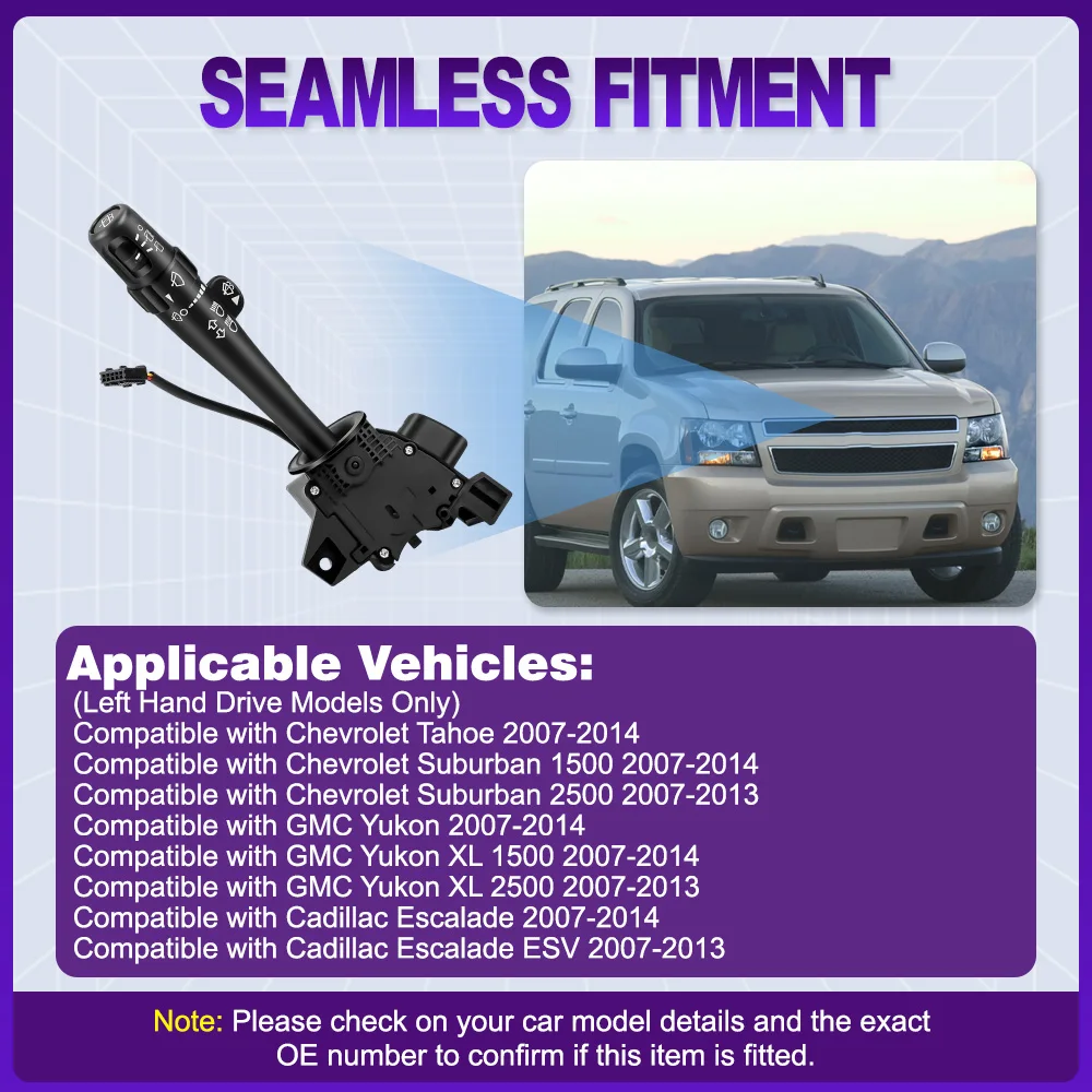 

15849314, CBS1440 Car Turn Signal Windshield Wiper Lever Switch For Chevrolet Tahoe Suburban GMC Yukon XL Cadillac Escalade