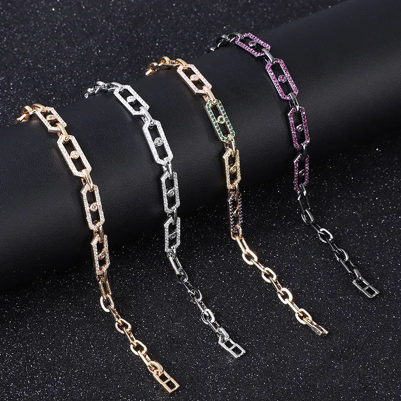 

HIBRIDE 2025 hot beautiful everyday sliver color bracelet women dress decoration multicolor jewelry wedding party gift B219