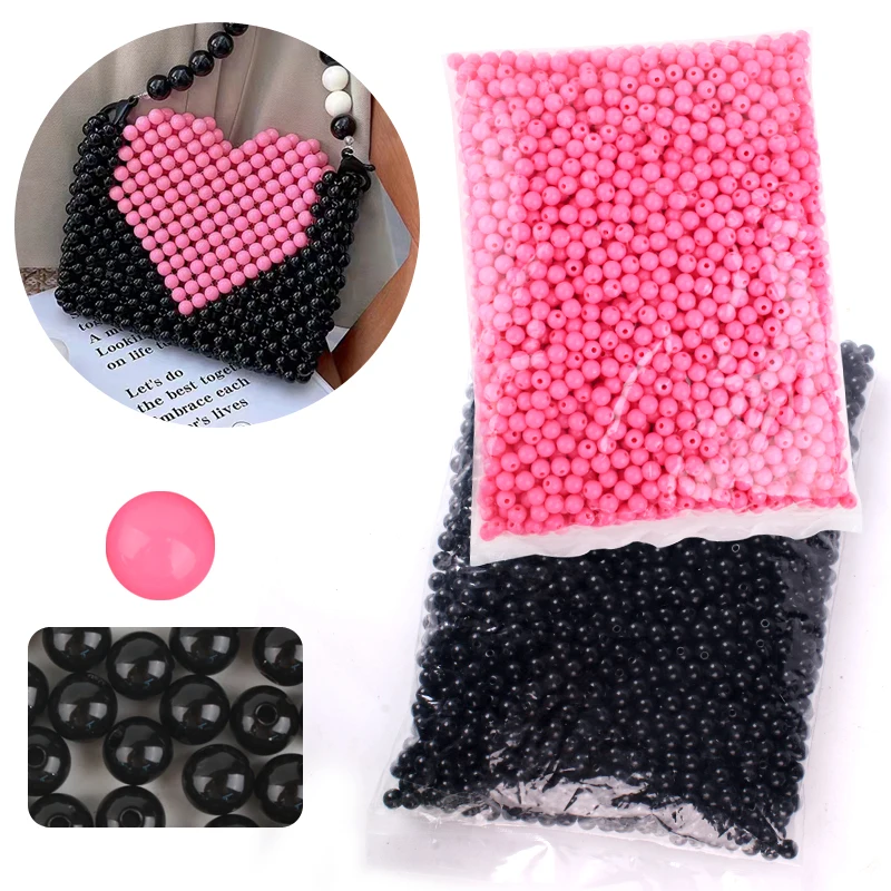 3-20mm 500g acrylic solid perforated pearl ABS solid pearl handmade DIY clothing accessories for embroidery and jewelry producti