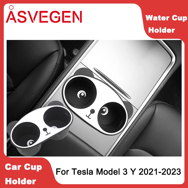 Car Water Cup Holder For Tesla Model 3 Y 2021-2023 Central Control Panda Version Limiter Drinks Bracket Car Interior Accessories