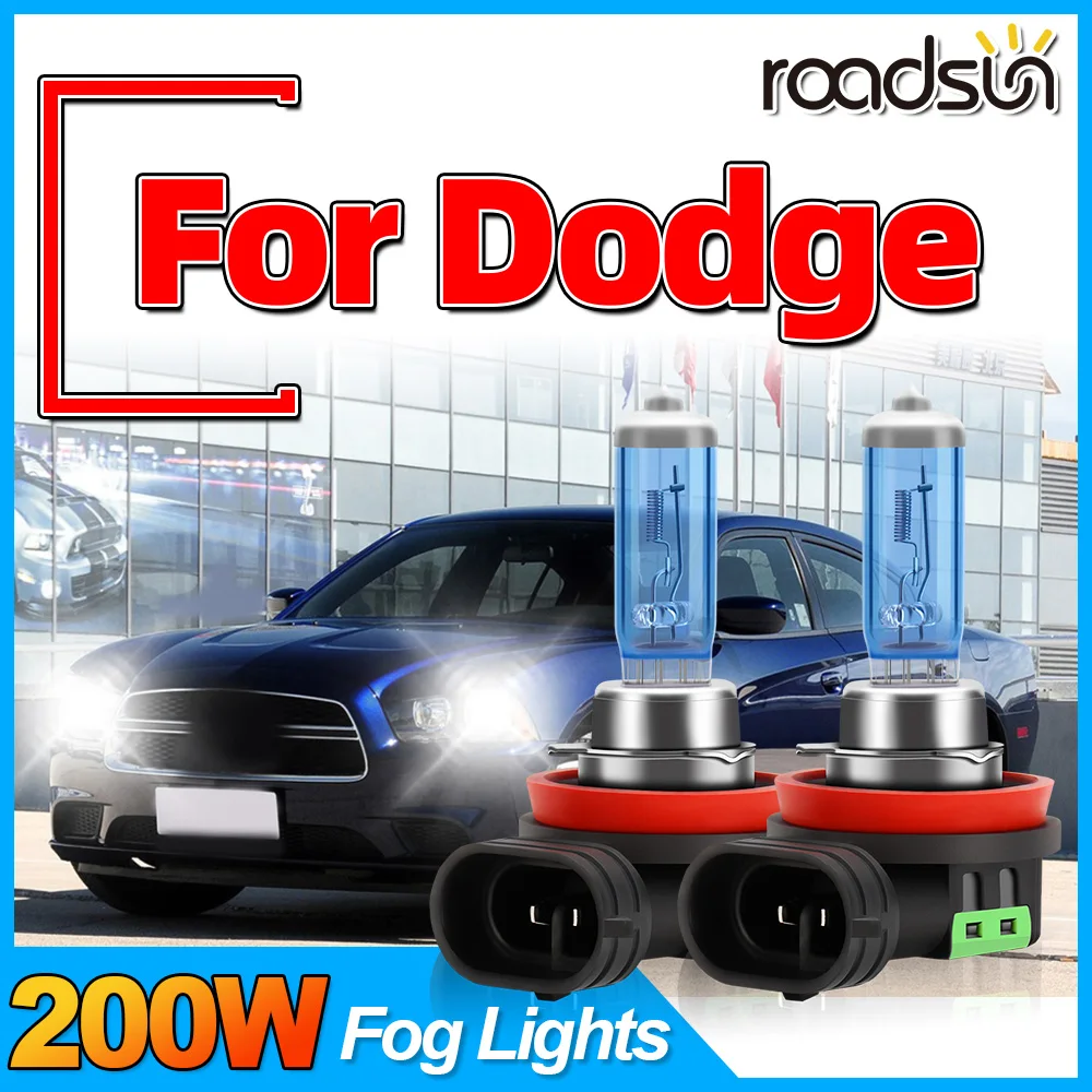 

2PCS Fog Lights Xenon Gas Halogen Bulbs High Performance 200W 6000K For DODGE Challenger Dart Durango RAM 1500 2500 3500 2PCS