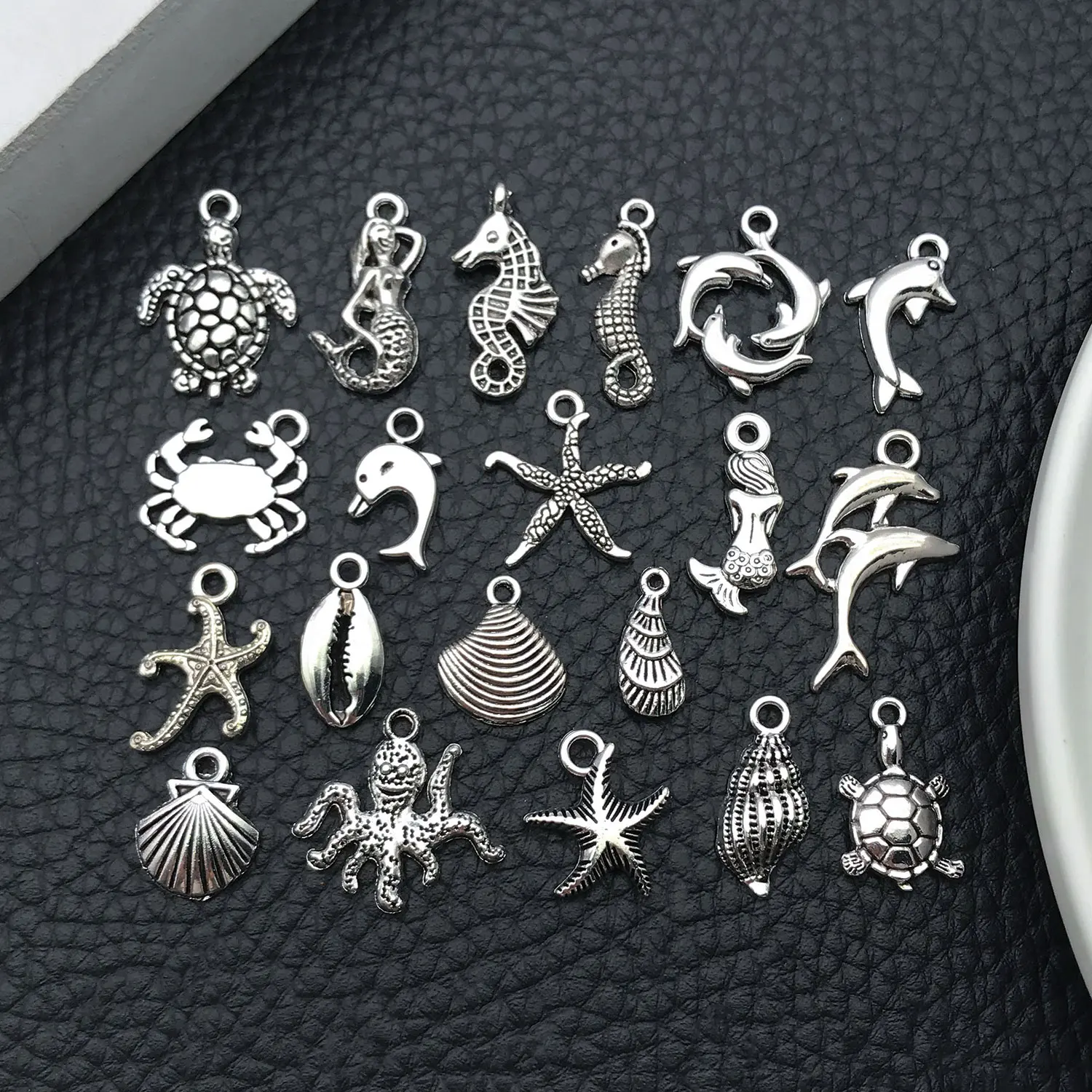 Mix 20pcs/Ancient Silver Ocean Series Fashion Jewelry Making DIY Back to School Halloween Thanksgiving Fashion Accessories