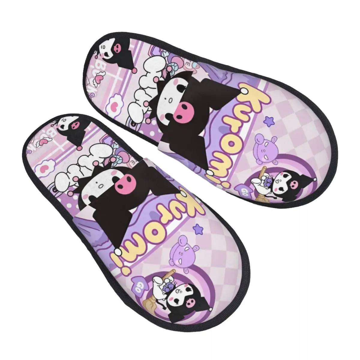 Sanrio Kuromi Slippers for Woman Man House Shoes Soft SPA Slippers