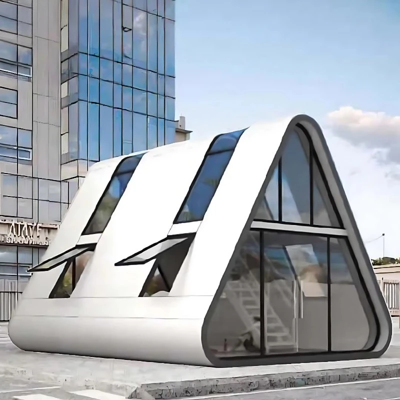 

Modern Triangle A-Frame Tiny House Steel Structure Portable Sandwich Panel Material Toilet