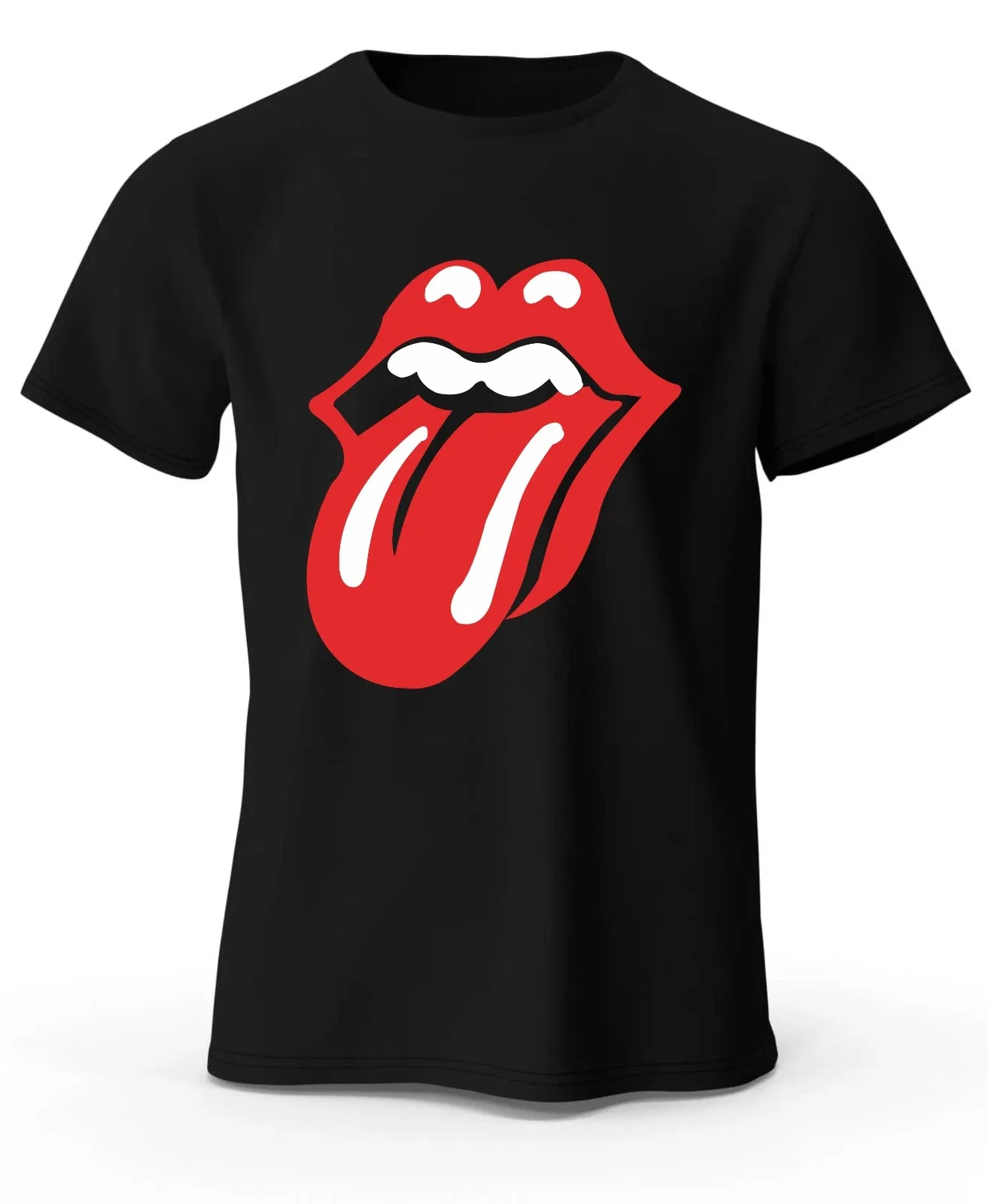 

Summer T-SHIRT ROCK BAND TONGUE Personality Fashion Dream Feelings Eyecatching Washable and Non-fading Black