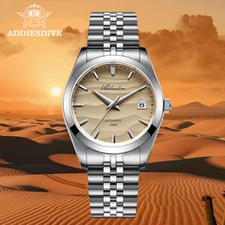 ADDIESDIVE-Relógio Mostrador de Areia Masculino, Sapphire Date Luxo, Relógio Mecânico Automático de Mergulho, Aço Inoxidável 316L, 100m, 39mm