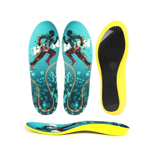 Plantilla deportiva de fibra de carbono con alta elasticidad, PU, absorción de impactos, asistencia deportiva de alta elasticidad para comodidad en los pies