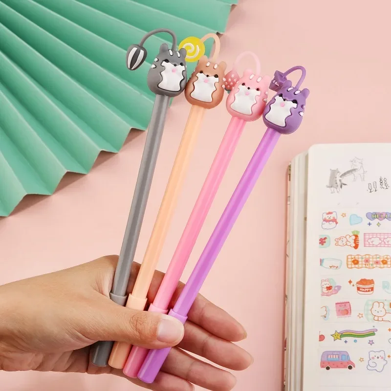 20Pcs cartoon hamster neutral pen, pendant creative stationery, fun and personalized school supplies