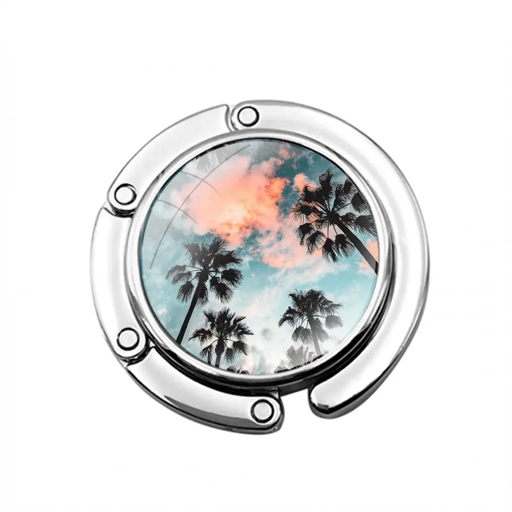 Travel California Beach Sea Palm Tree Foldable Purse Hook for Women's  Table Handbag Storage Folding Decor Table Hook