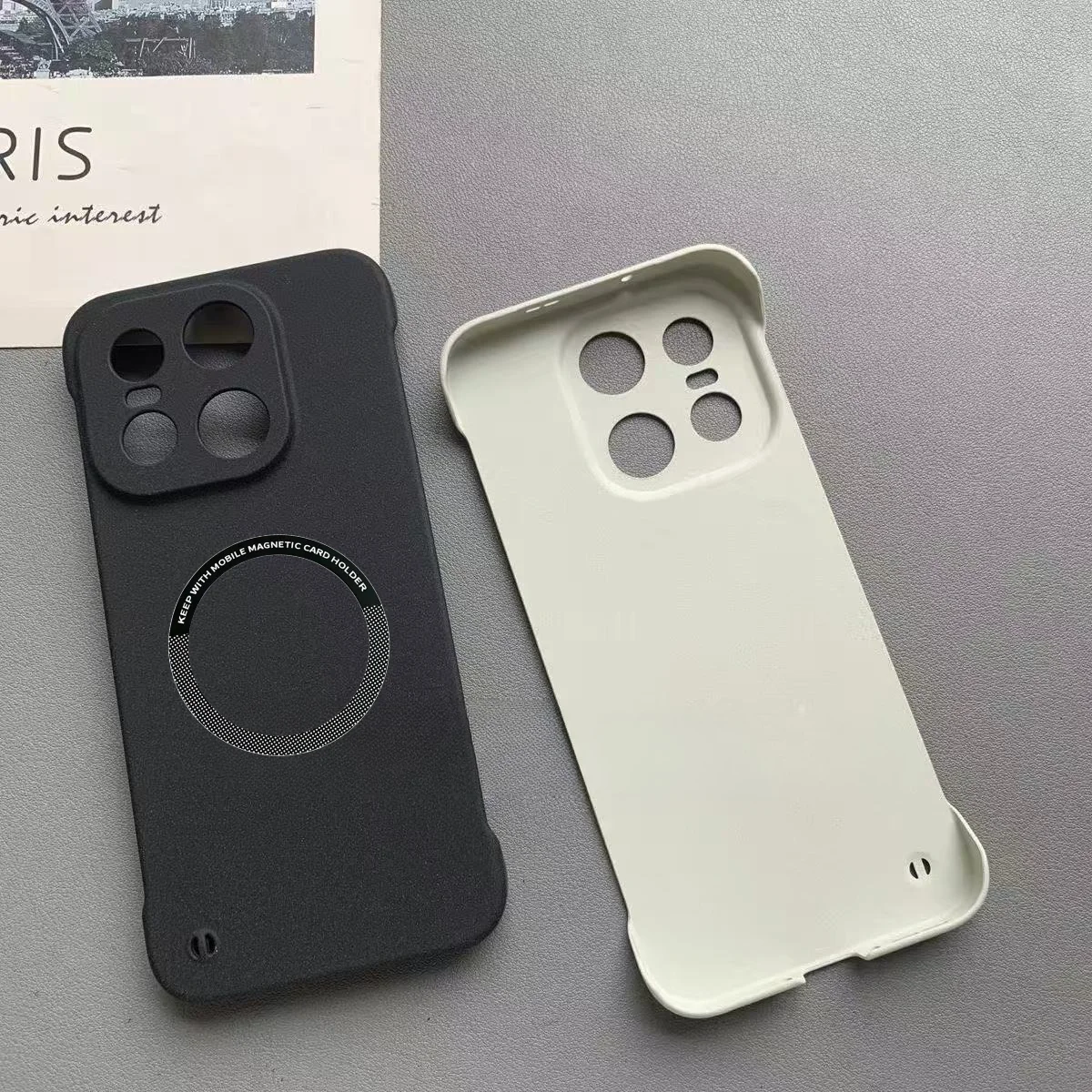 Minimalist Ultra Thin Sandstone Hard PC Frameless Magnetic Case For OnePlus 15T 15/13/12 T/R Shockproof Bumper Full Camera Cover