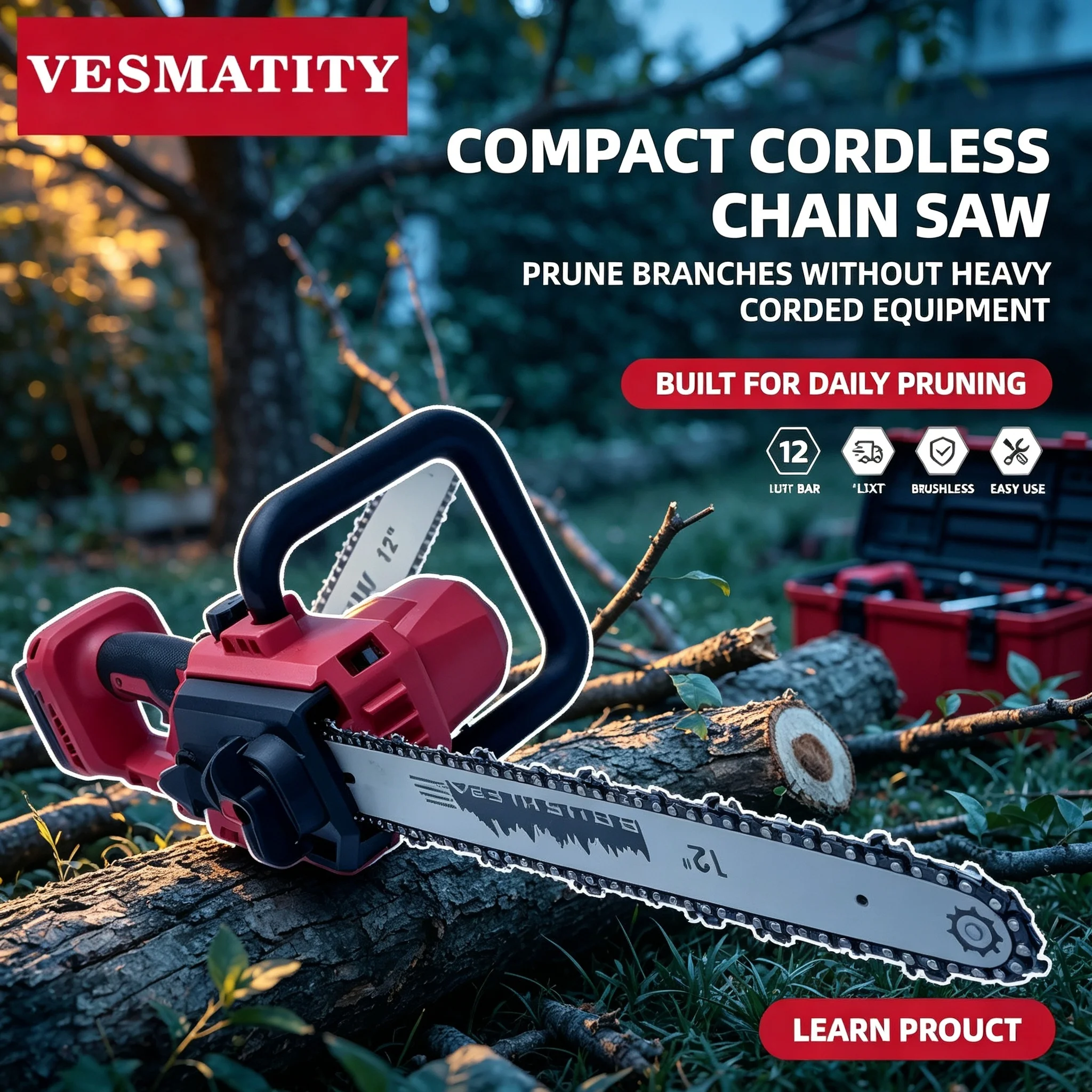 Brushless Chainsaw 12 Inch Auto Oiler Cordless Electric Saw for Tree Cutting Logging Wood Cutting For Milwaukee Battery