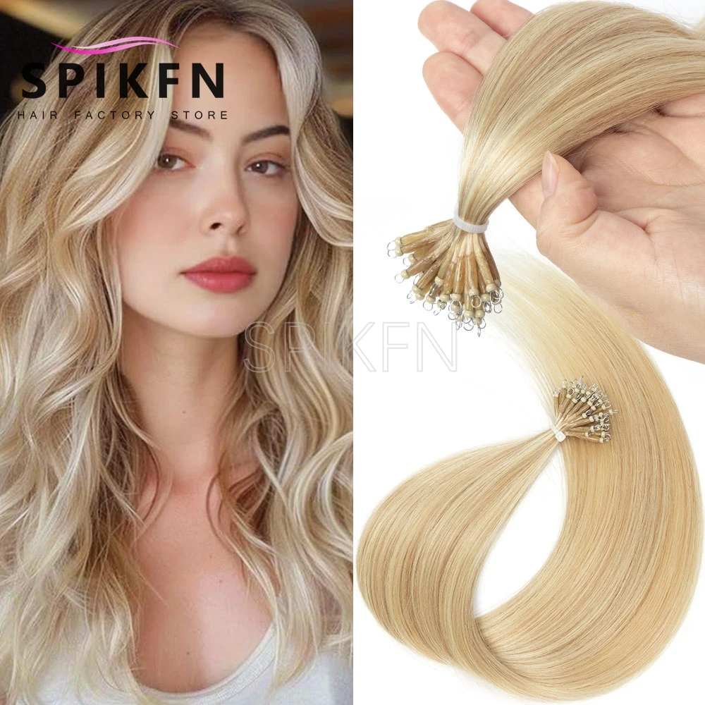 12-22 inches Invisible Nano Ring Human Hair 50pcs/set Pre Micro Link Hair Lightweight 30g Pro Salon Hair