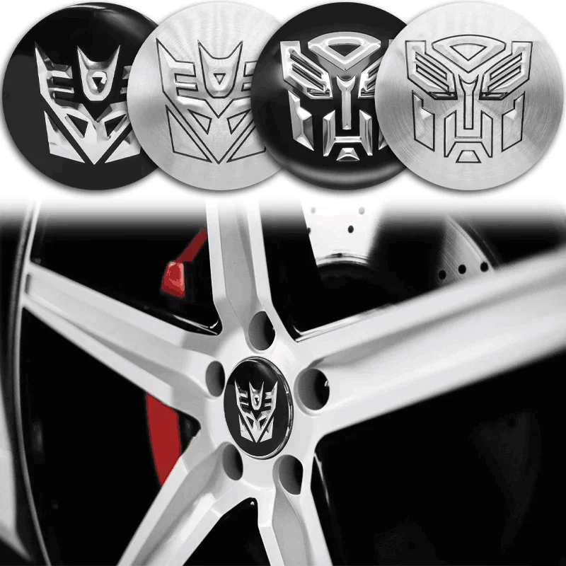 4pcs / set 56mm 60mm Transformers Emblem Car Wheel Center Hub Caps Badge Sticker Decal Wheel Dust-proof Covers Logo Decoration