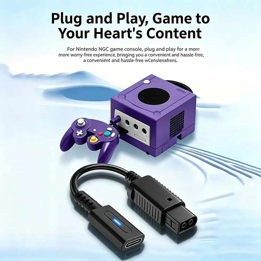 Cable adaptador de alimentación USB tipo C hembra a PD para consola GameCube NGC, cable de carga de 45W, convertidor, accesorios de repuesto