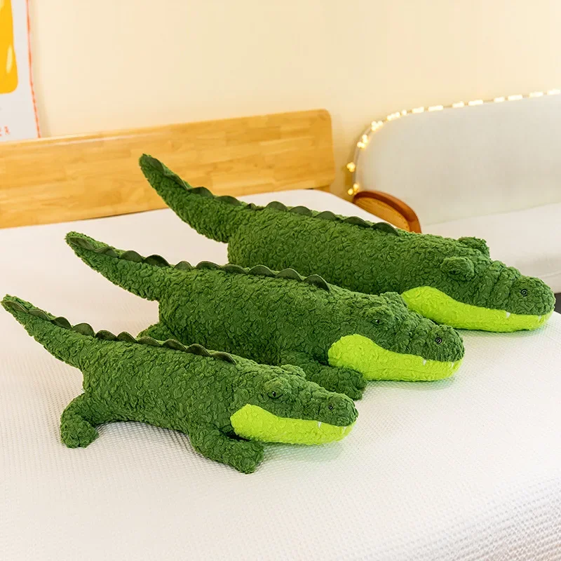 Oversize Crocodile Plush Toy Fluffy Full Stuffed Animal Pillow Doll Jungle Green Giant Alligator Sofa Cushion Kids Birthday Gift