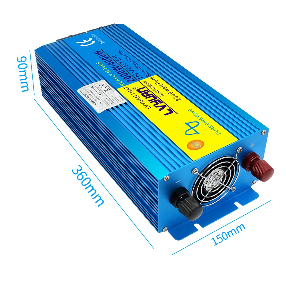 Inversor de onda senoidal pura para carro, transformador de potência, conversor ao ar livre, DC 12V, 24V a 110V AC, 2000W, 4000W, 60Hz