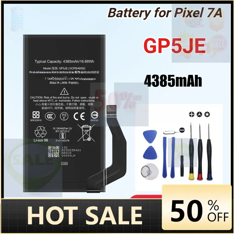 SWZY 2026 New 4385mAh GP5JE Replacement Battery for Google Pixel 7A for HTC Pixel 7A 5G Mobile Phone Batteries Bateria 3.85V