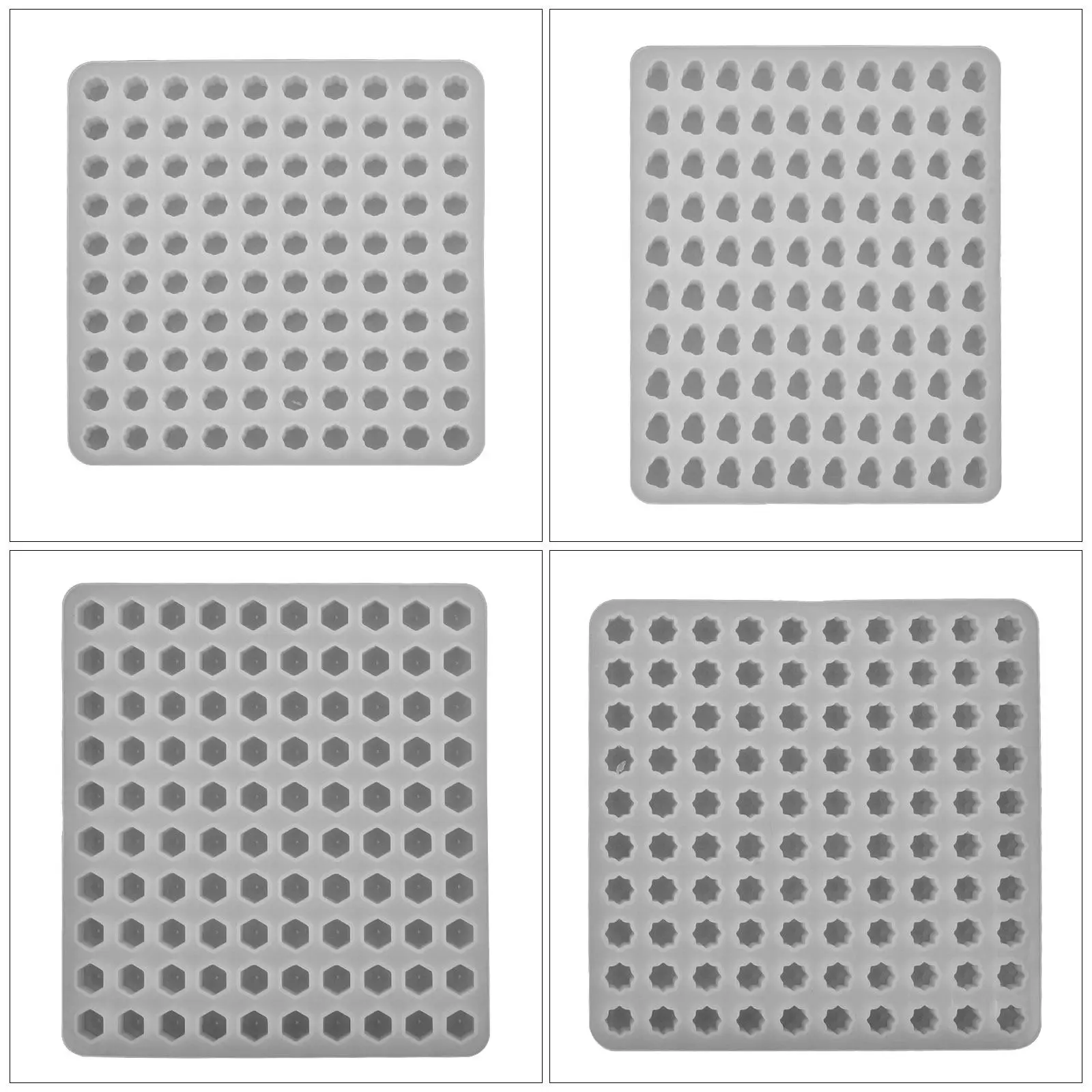 4Pcs Fire Wax Seal Stamp Molds Silicone DIY Craft Tools Non-Sticky Reusable Wax Bead Mold for Handmade Crafts Craft Making Tool