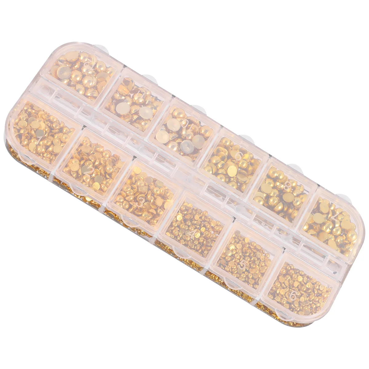 1 scatola di adesivi per unghie con diamanti perlati durevoli design a semicerchio dorato manicure accessori per nail art adesivi per manicure decorativi