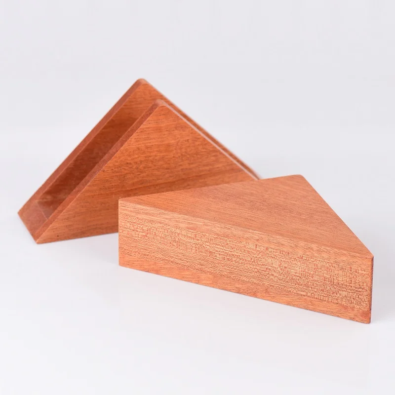 Tissue Clip Holder, Triangular Solid Wood Napkin Holder, Wooden Table Paper Rack for Western restaurants and coffee shops