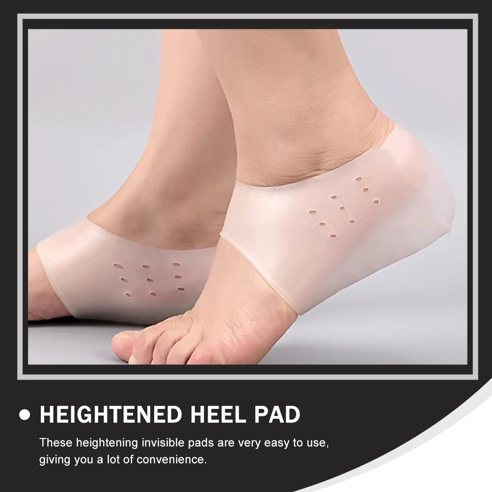 

1Pair Height Increase Insoles Invisible Heel Pads Washable Silicone Soft Heel Cushion for Men Women Half Shoe Lift