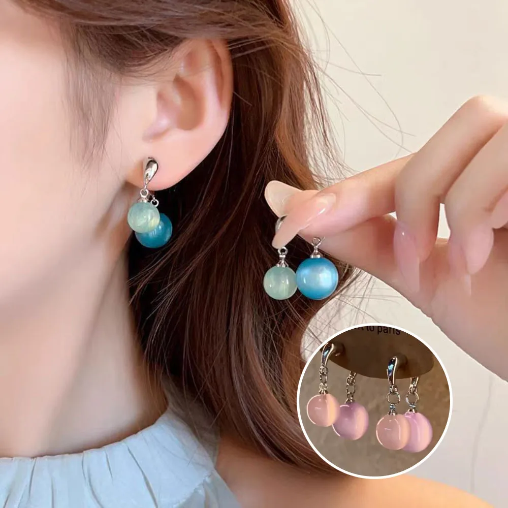 2025 جديد الحلو خمر السيلينيت الفيروز إسقاط أقراط الأبيض زنبق الوادي زهرة أقراط أقراط أنيقة ولطيفة