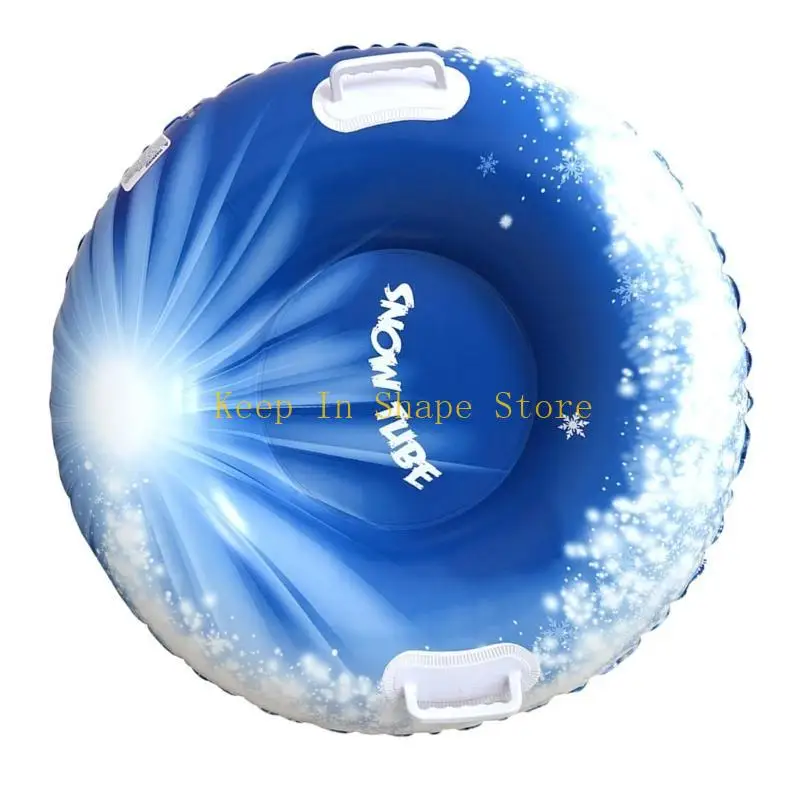 U1JC Thickened Snow Sled Inflatable Snow Tube Sled with Handles Winter Snow Sledding Toy for Boys Girls Family Activity