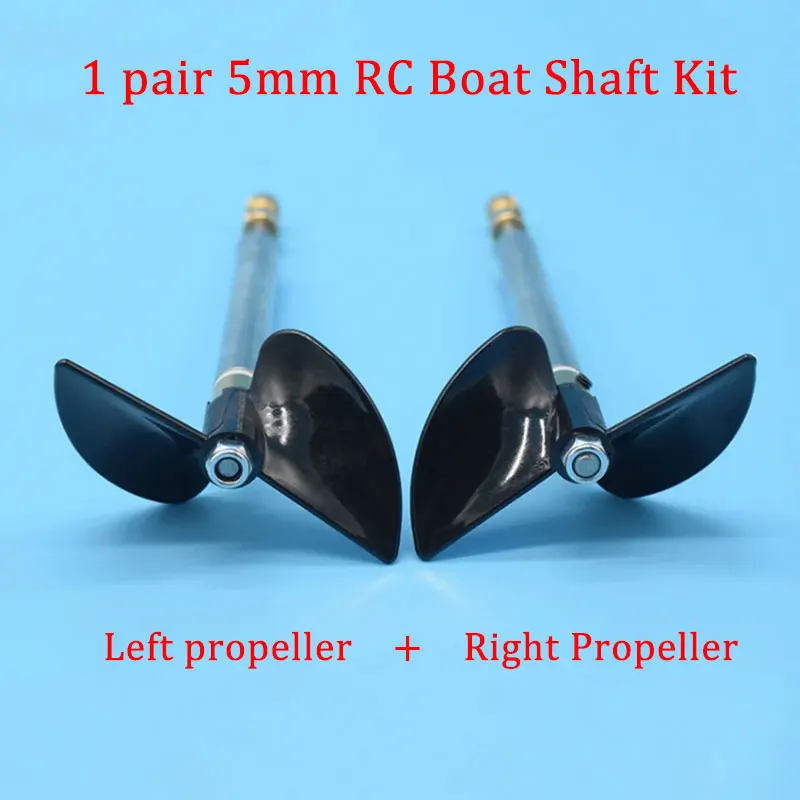1 pair 5mm RC Boat Shaft Kit with 70mm Left and Right 2-blades propeller +Brass coupler For Rc Baits Fishing Boat Trawler Boat