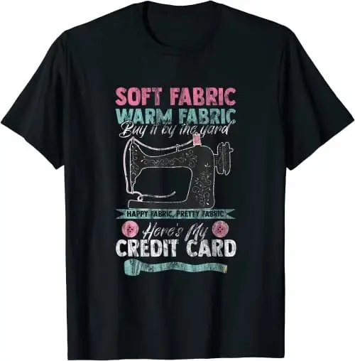 Soft Fabric By The Yard Sewing Machine Quilting Themed T Shirt SweaT 26161