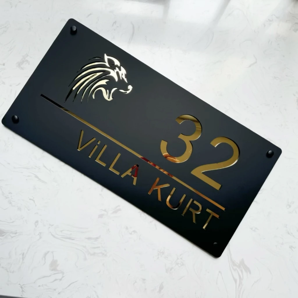 Modern Acrylic Outside House Number Exterior Door Plate Customize Icon Letter Family Name for Apartment Hotel Mailbox Villa Shop