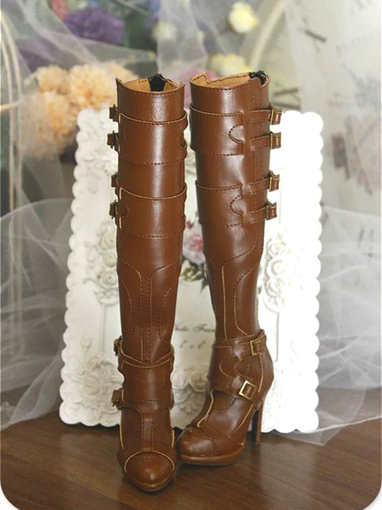 BJD 인형 신발 1/3 SD GR SD16 인형용 하이힐 가죽 부츠 인형 액세서리 장난감 선물 흰색 갈색 파랑 검정