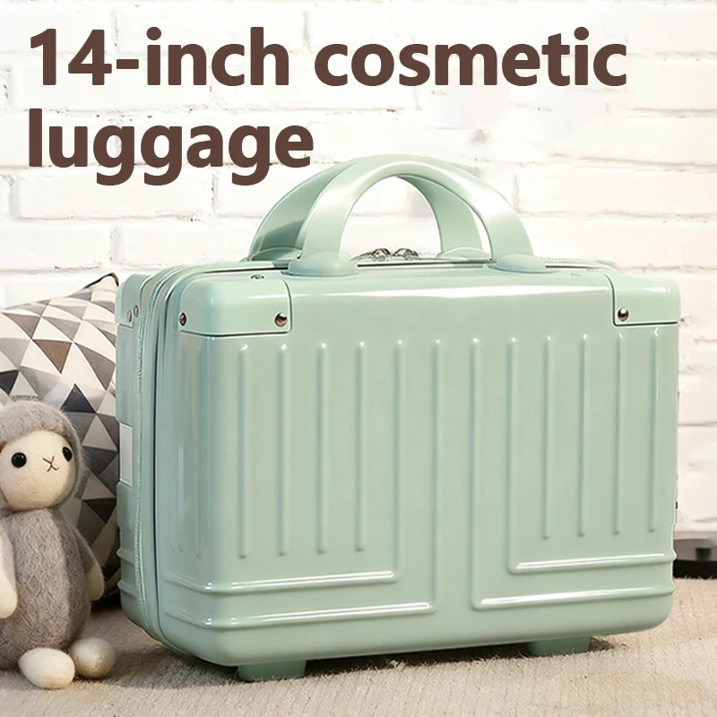 

14-дюймовый чемодан в стиле ретро, коробка для макияжа, чемодан для женщин, портативная косметичка, переноска, дорожный ручной Органайзер