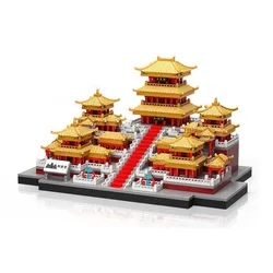 City Architecture Building Blocks Chinese Ancient Palace Tower Models Diamond Bricks Toys