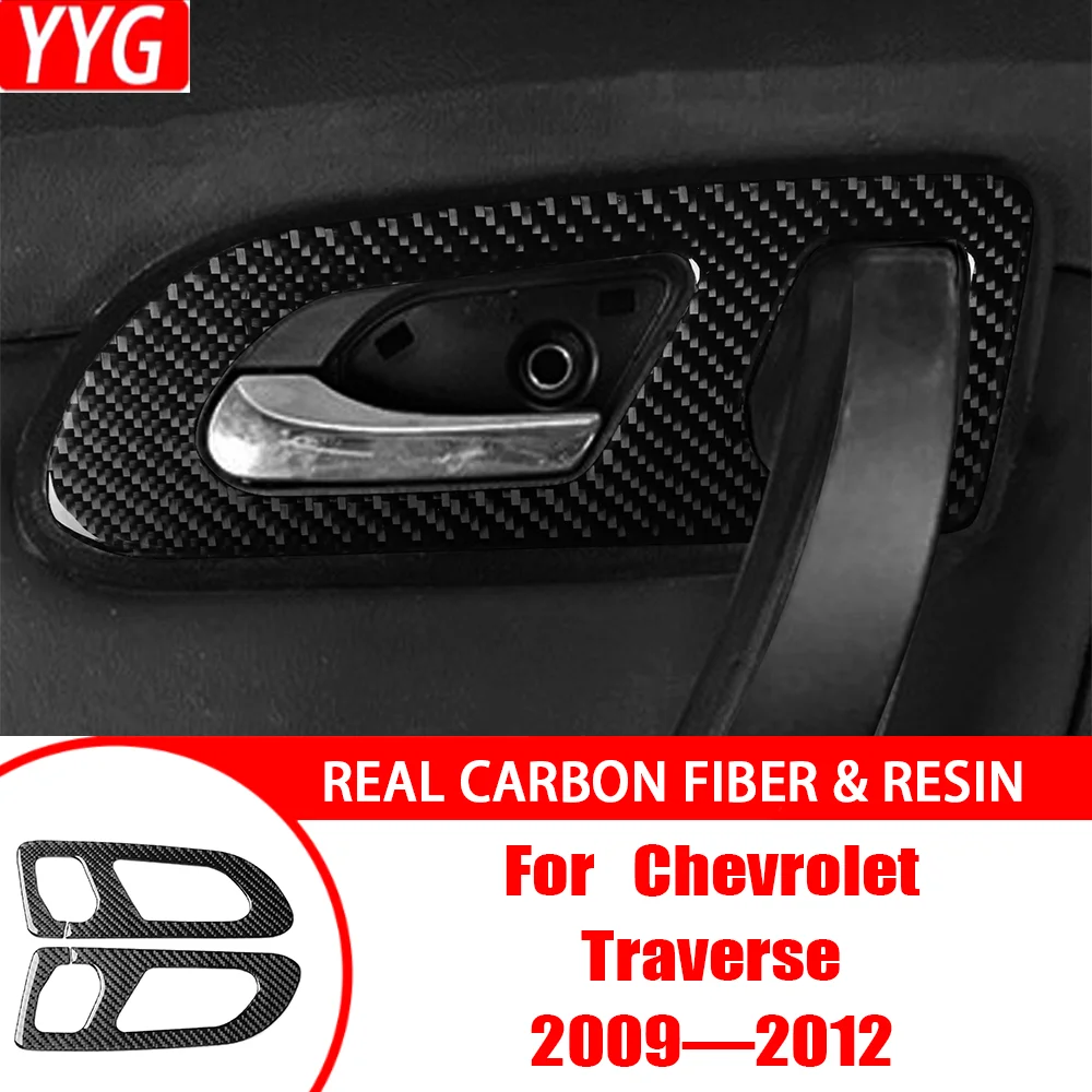 

Car Interior Accessories Rear Door Inner Handle Panel Puller Decals Carbon Fiber Trim Sticker For Chevrolet Traverse 2009—2012