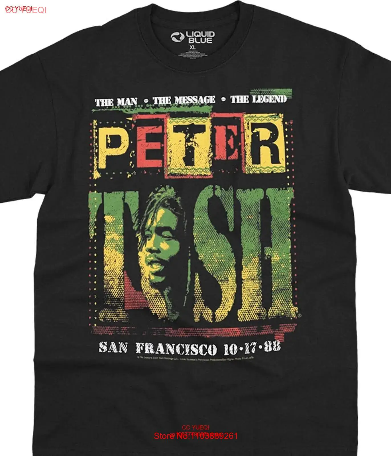 PETER TOSH-POSTER-MAN,MESSAGE,LEGEND T-SHIRT M,L,XL,2X WAILERS-REGAE Legalize It