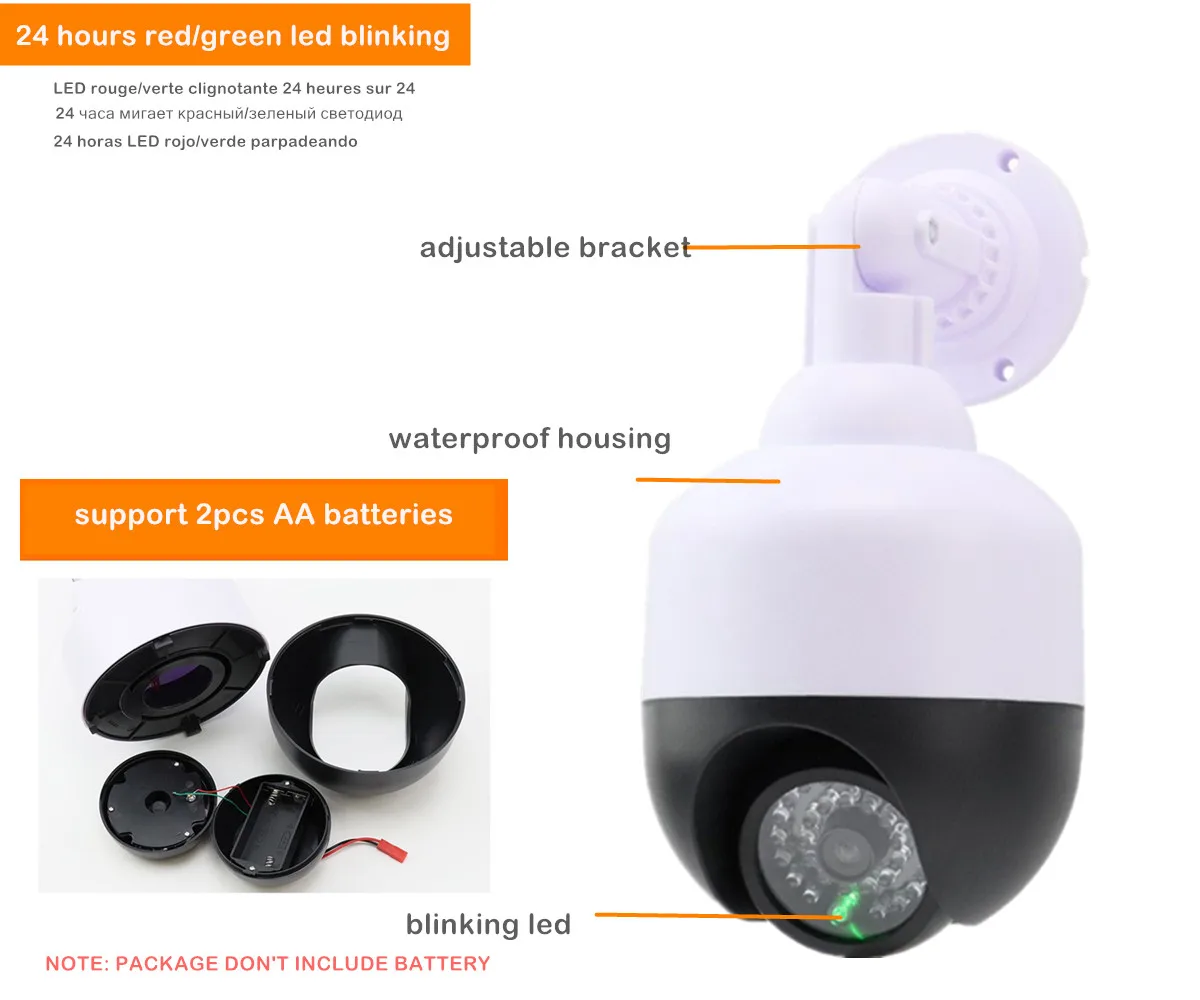 cctv fake dummy surveillance camera for home security outdoor waterproof with green/red led blinking