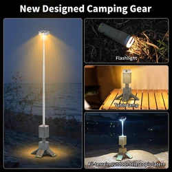 Telescopic LED Camping Light Portable Searchlight Bluetooth Speaker 14000mAh Waterproof Outdoor Camping Flashlight with Magnetic