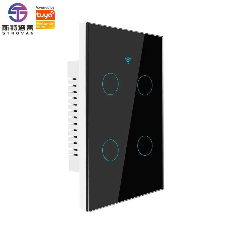 

STLF Smart Wifi Wall Touch Switch 4 Gang Glass Panel Light Switch Interruptor Inteligente Smart Switch