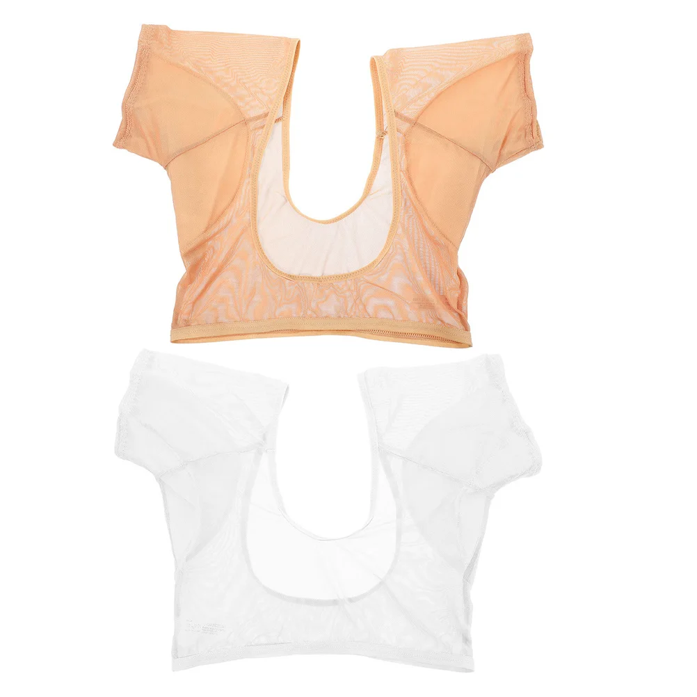 2 قطعة سترة تحت الإبط النساء قابل للغسل تنفس مقاومة للعرق قميص لفصل الصيف في الهواء الطلق الجري تجريب الإبط وسادة عرق قميص