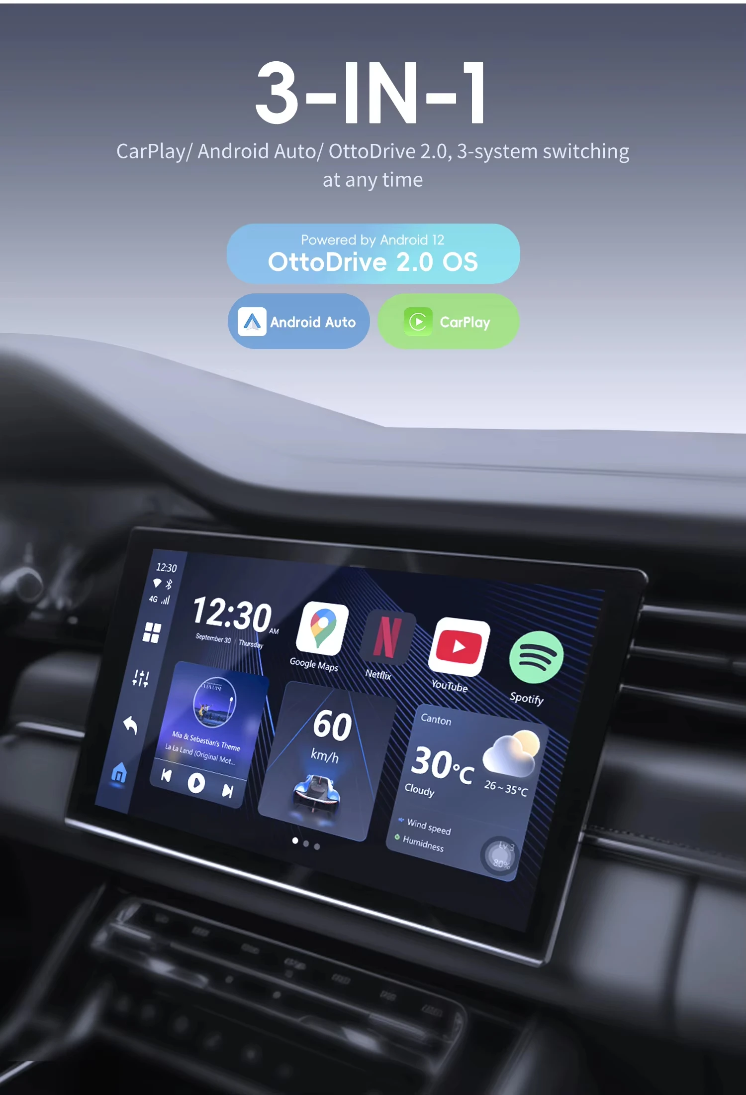 OTTOCAST P3 Lite CarPlay AI Box Wireless CarPlay Android Auto 