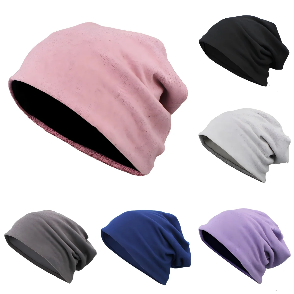 Women Hat Unisex Caps Baggy Candy Color Design Men Beanies Casual Adult Thick Winter Warm Bonnet Chemotherapy Feminino Z12X10