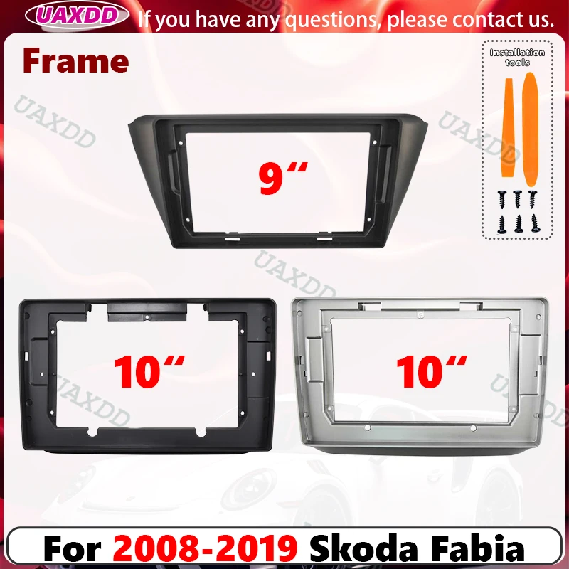 2 Din Car For 208-2019 Skoda Fabia 9Inch 10.1Inch Frame Cd Stereo Radio Android Kit Panel Automotive Center Fascia Cable Plastic