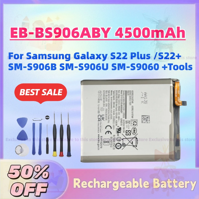 

High Quality EB-BS906ABY 4500mAh 3.8V Replacement Battery For Samsung Galaxy S22 Plus /S22+ SM-S906B SM-S906U SM-S9060 +Tools