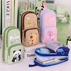 Cute Cartoon Capybara Pencil Case Unique Large Capacity Pencil Bag Aesthetic Stationery Fashion Durable Zipper Pencil Pouch