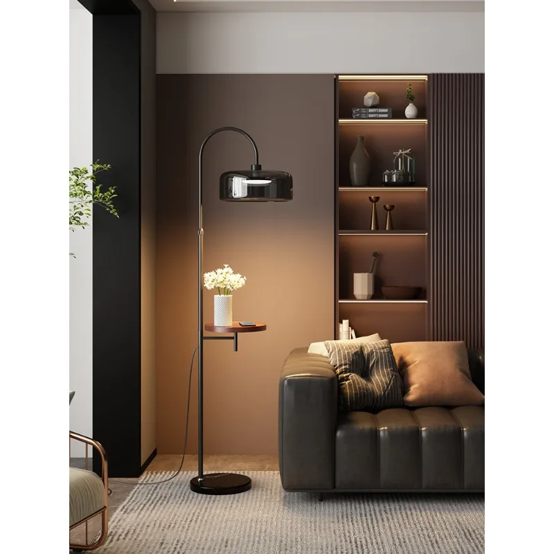 

Modern Minimalist Floor Lamp with Side Table Artistic for Living Room Sofa Bedside Ambient Lighting Light Floor Lamp LED