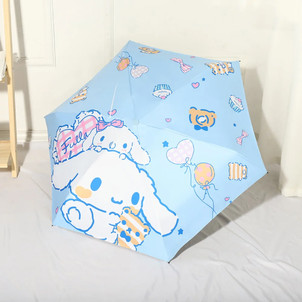 Sanrio Cinnamoroll Regenschirm, Sonnenschutz, UV-Schutz, Sonnenschirm, Damen, vollautomatisch, sonnig, regnerisch, faltbar, Sonnenschirm, Geschenke