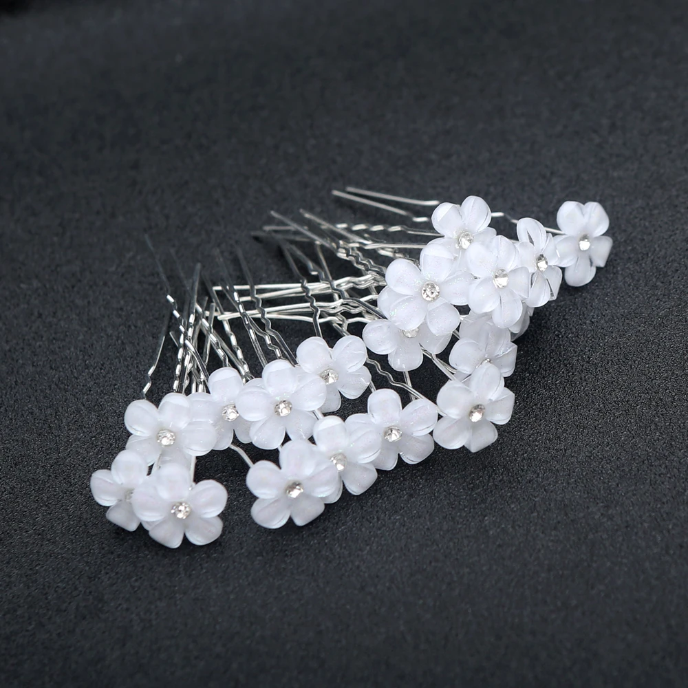 

20Pcs Crystal Floral Pearl Hair Sticks, Elegant Boxed Bridal Wedding Hair Pins, Luxury Birthday Jewelry Gift for Women