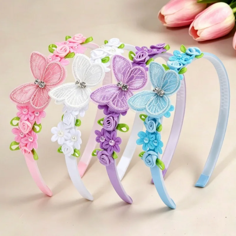 

Cute Flower Butterfly Party Hairbands Headband Children Girls Kids Hair Head Hoop Bands Accessories Headdress Headwear Ornament