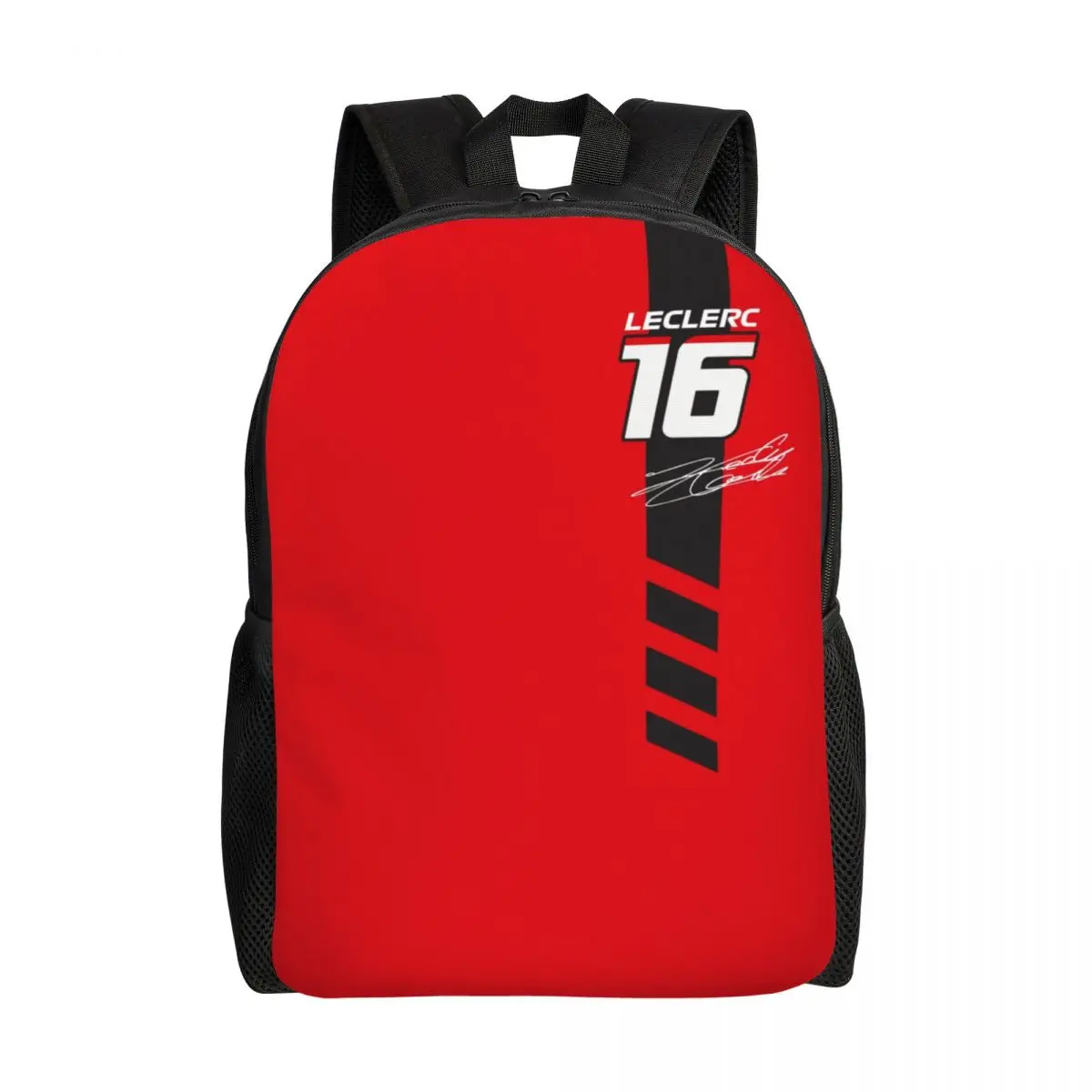 Custom LEC16 Racing Driver Signature Backpack for Women Men College School Student Bookbag Fits 15 Inch Laptop Motorsports Bags